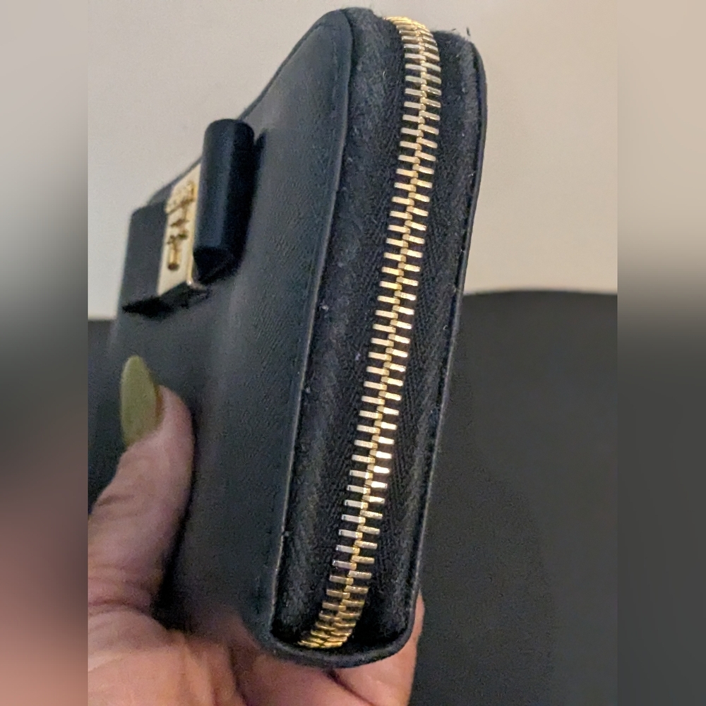 PRADA Authentic Genuine Saffiano Leather Ribbon Long Black Gold Hardware Wallet - Picture 3 of 15